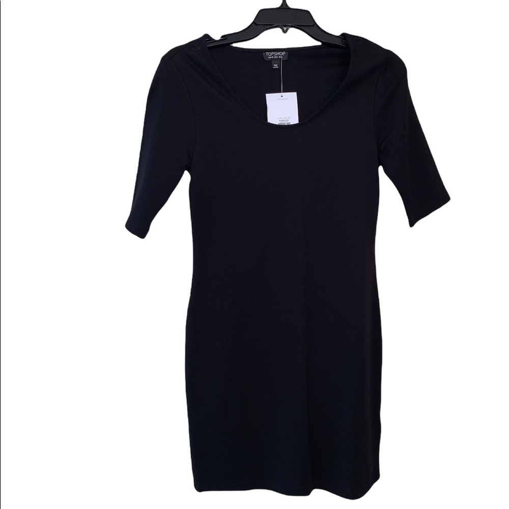 NWT TOPSHOP 3/4 Sleeve Bodycon Mini Dress Sz 10